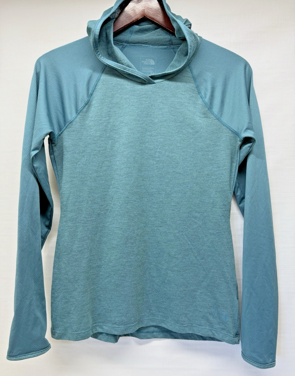 The North Face FlashDry Hoodie Womens Small Teal Heathered Performance Pullover
